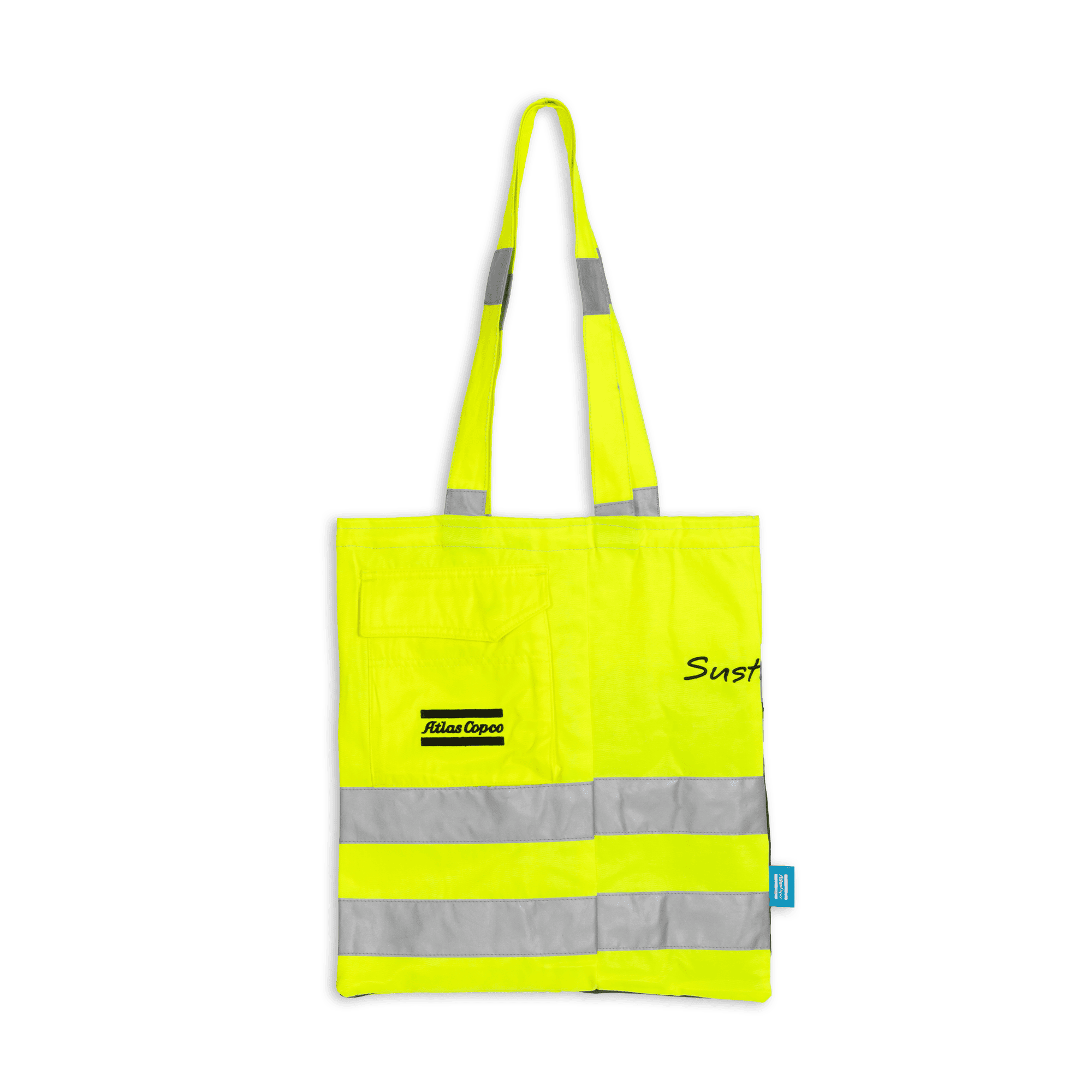 high vis recycled tote bag