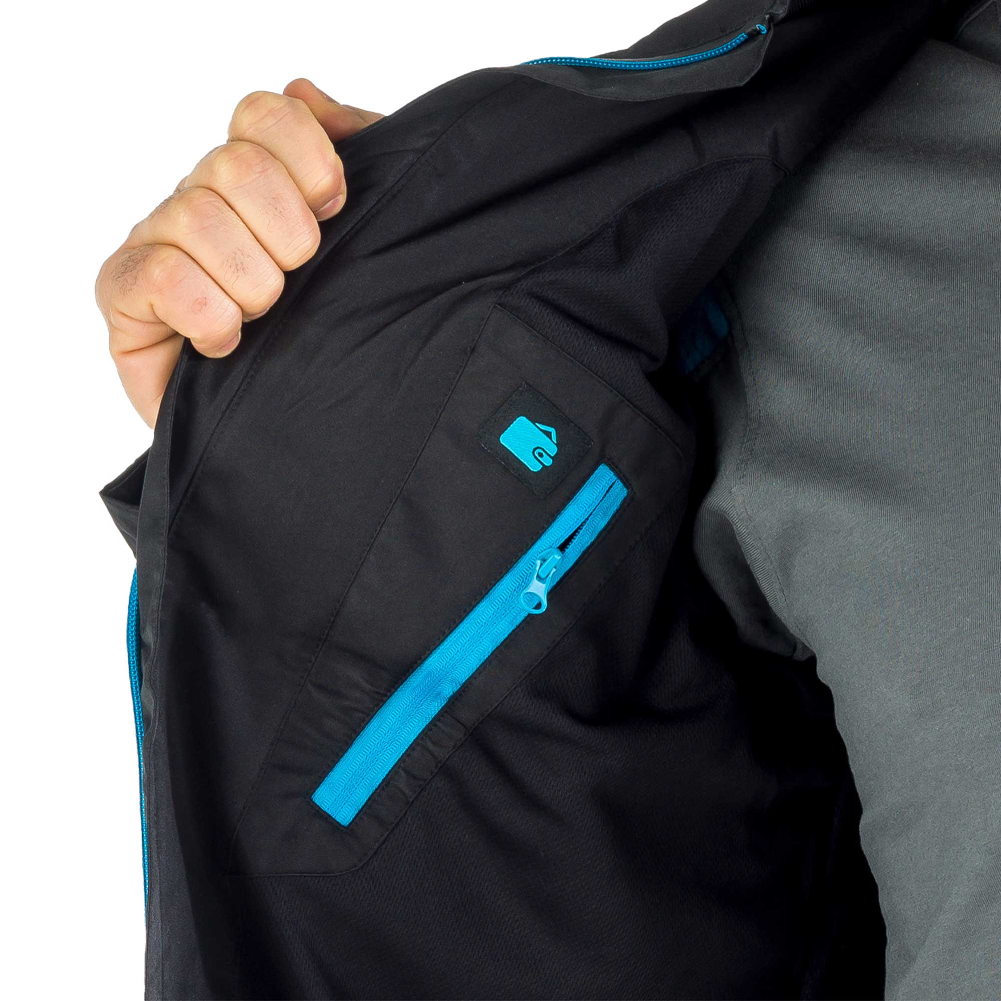 inside zippers in blue