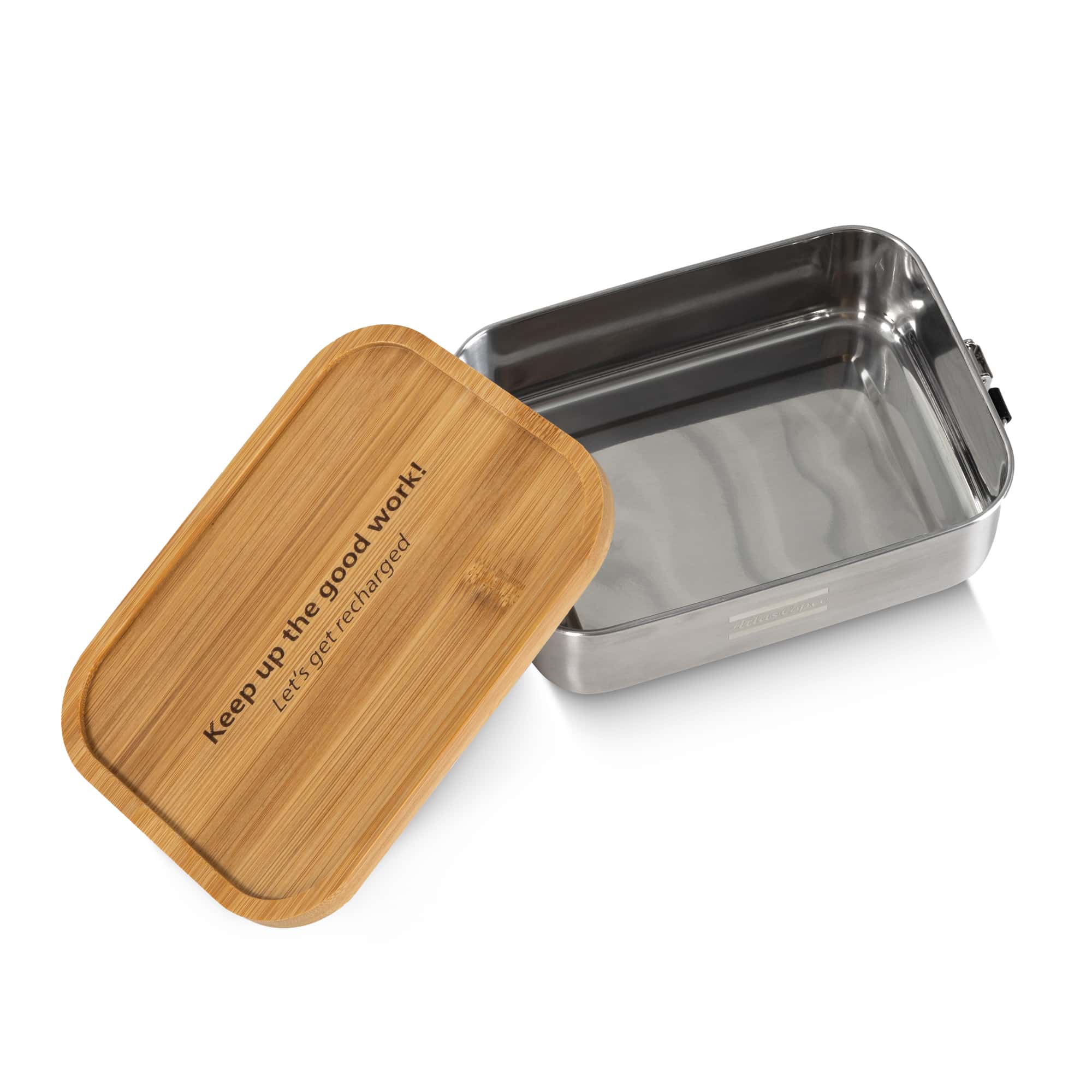 metal lunchbox with wooden lid