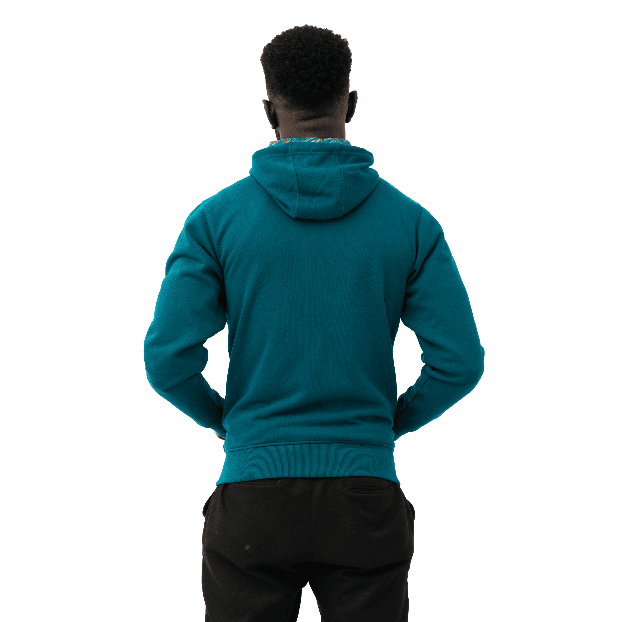 teal atlas copco group hoodie back