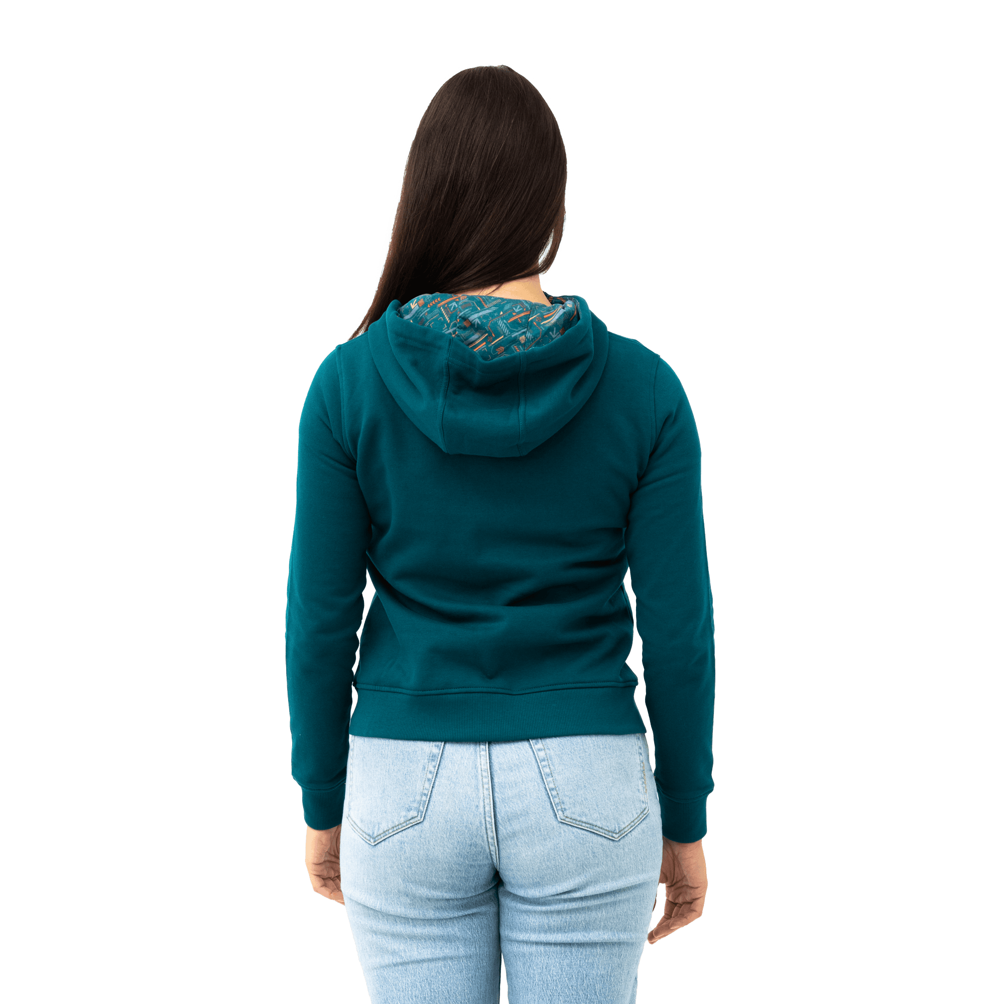 teal atlas copco group hoodie back