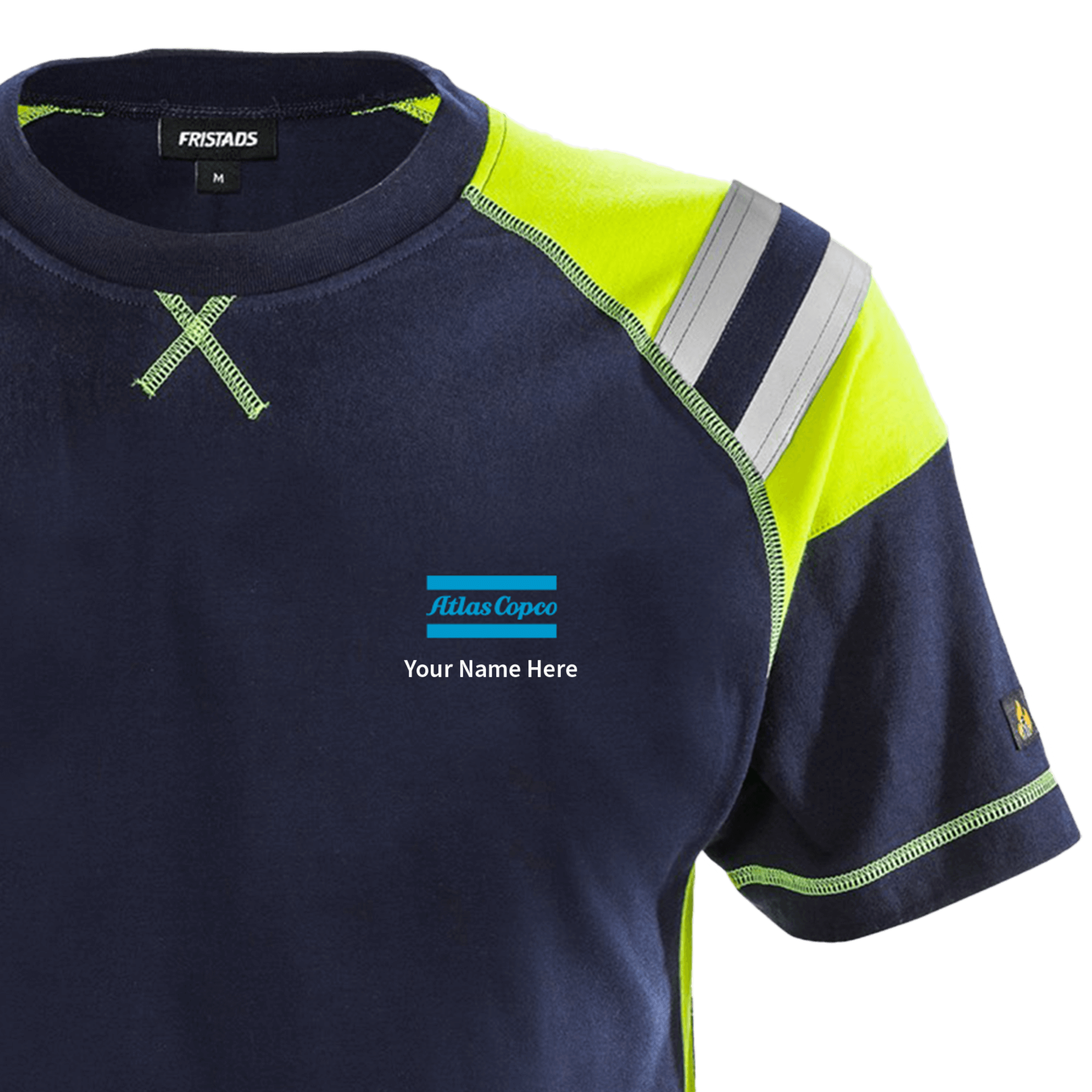 blue tshirt with reflective details