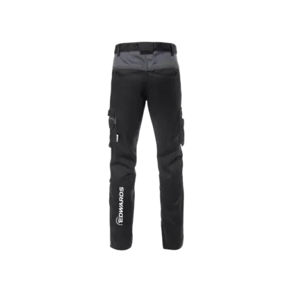 Workpants in black and grey and white edwards logo on calf