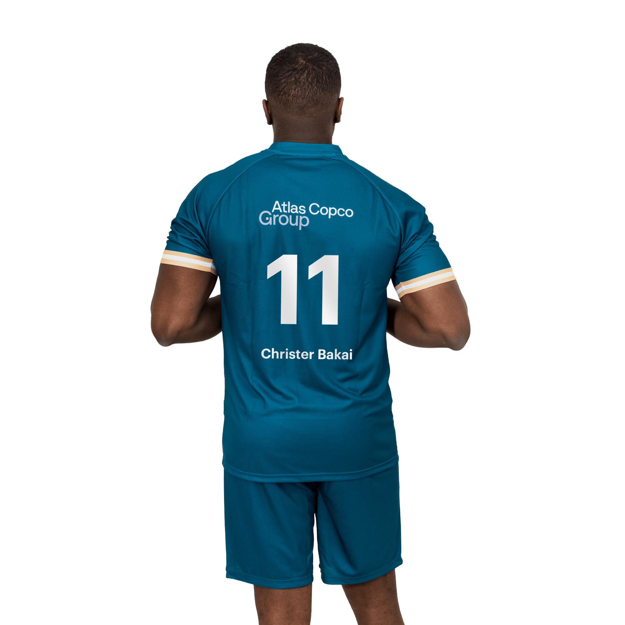 soccer jersey clothes with atlas copco group logo back