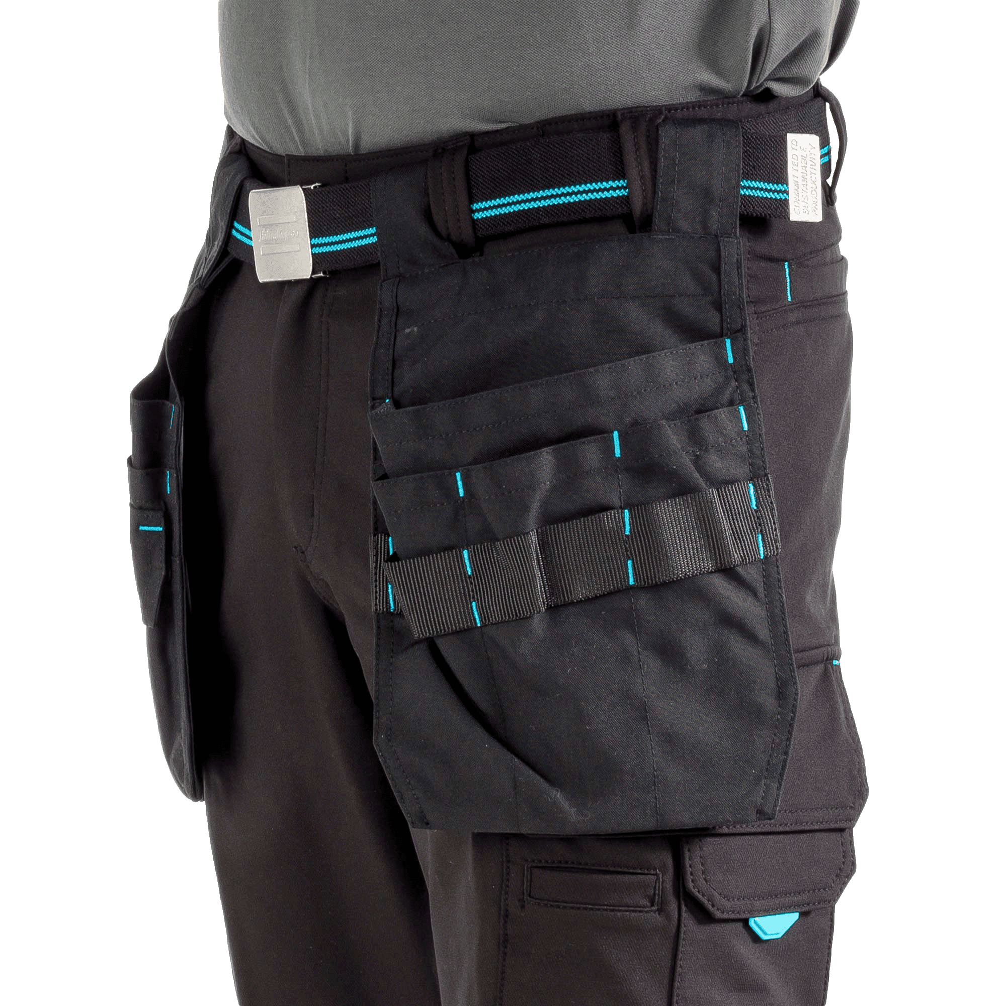 black extra pockets for workwear pants