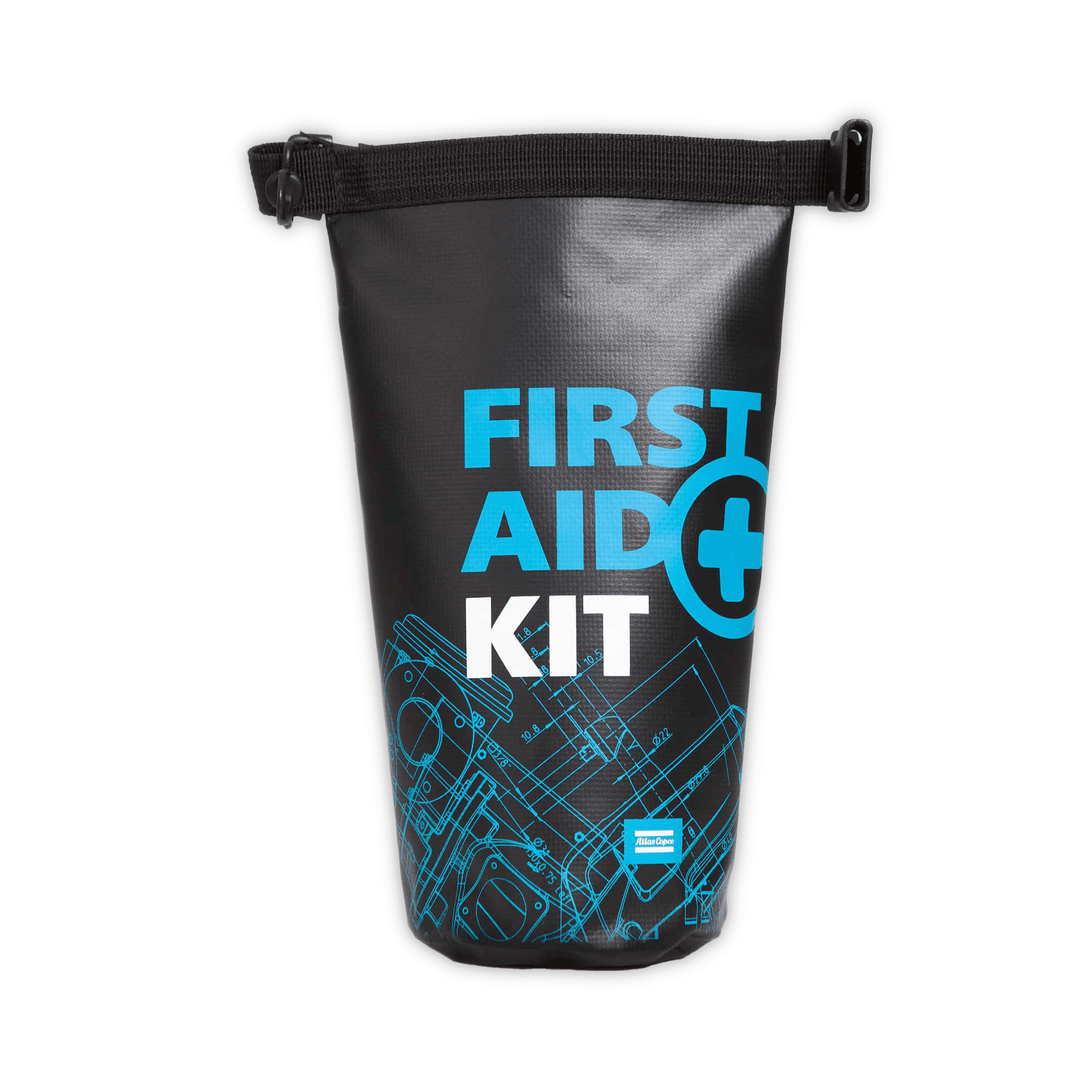 atlas copco first aid kit in black bag