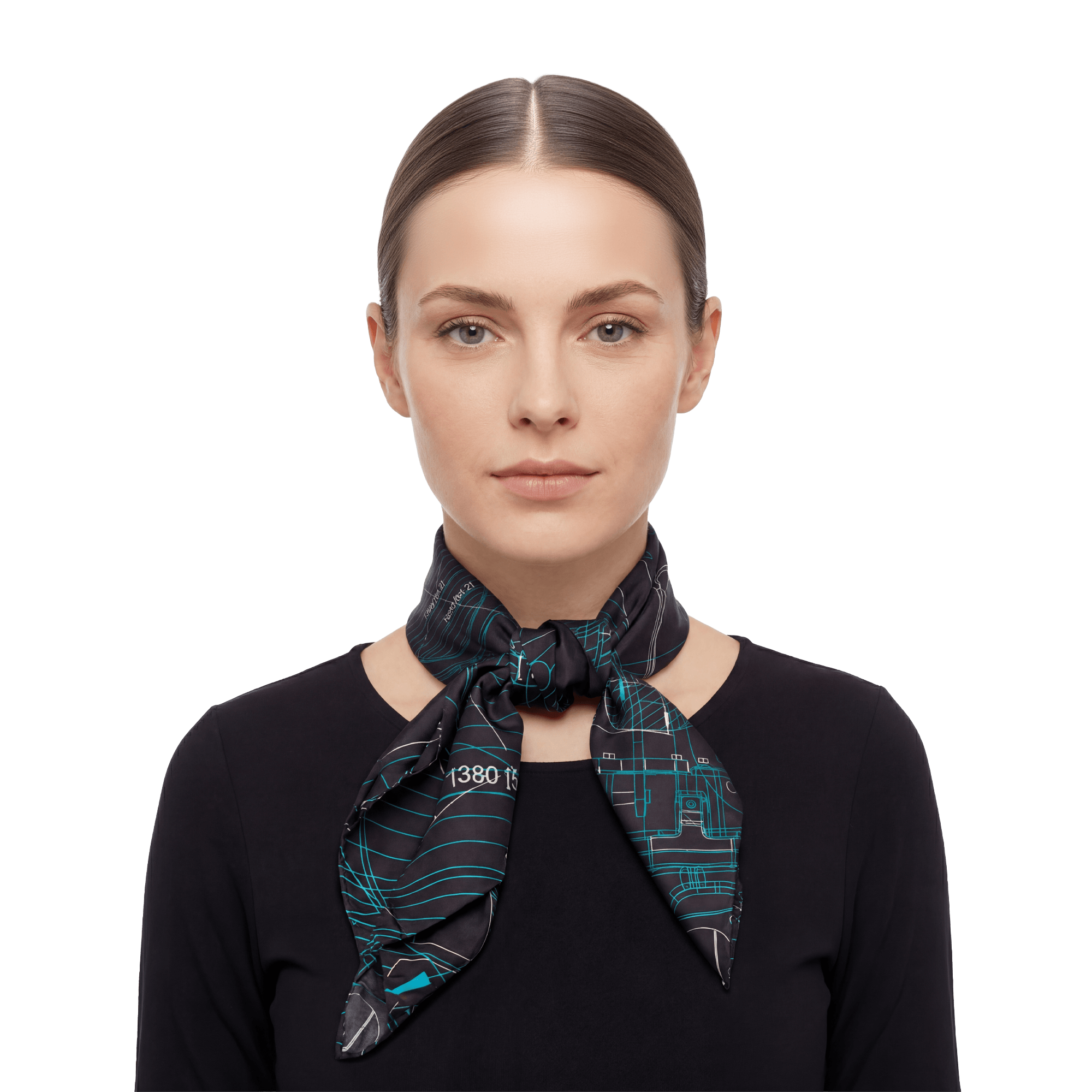 Black Atlas copco blueprint scarf