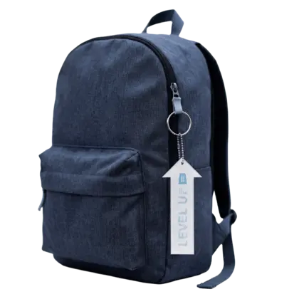 Reflective arrow keyring on backpack