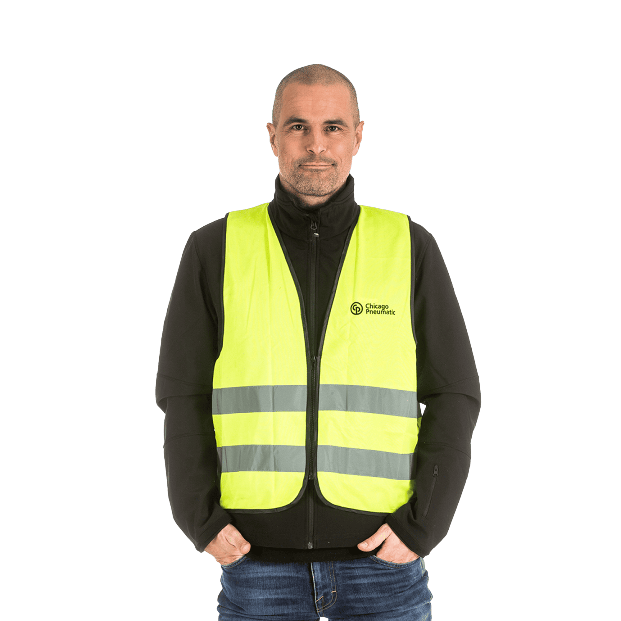 reflective vest with CP logo front